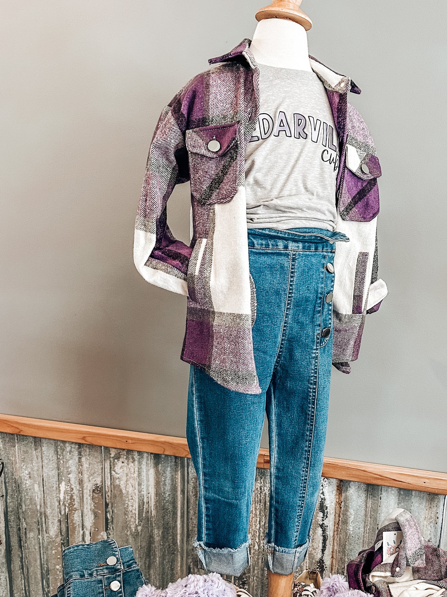 Purple Plaid Flannel Shacket