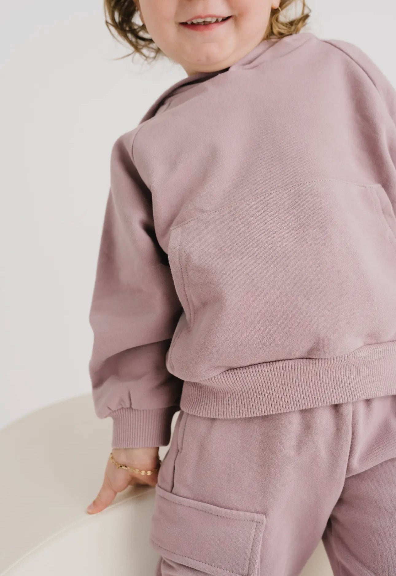 Hooded Cargo Sweat Set - violet