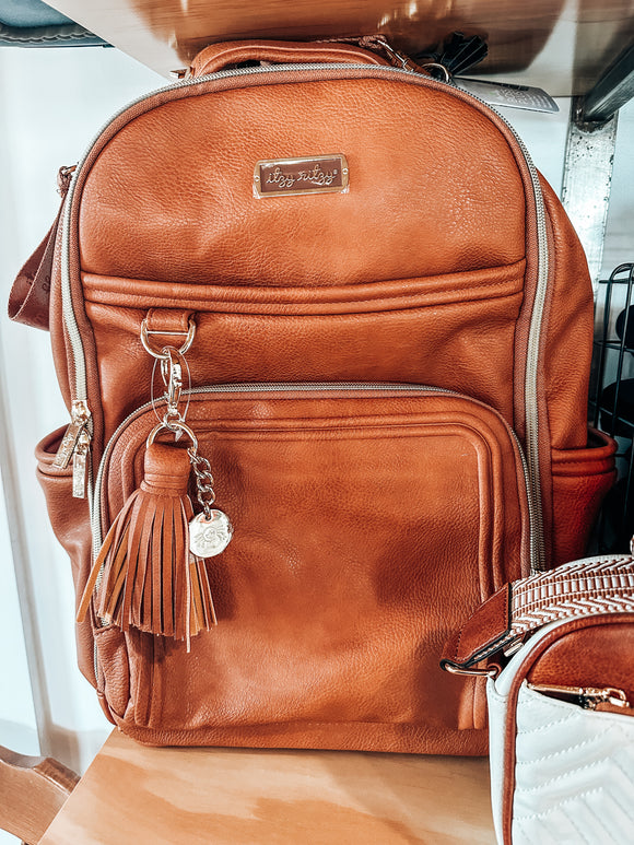 Cognac Boss Backpack Diaper Bag by Itzy Ritzy