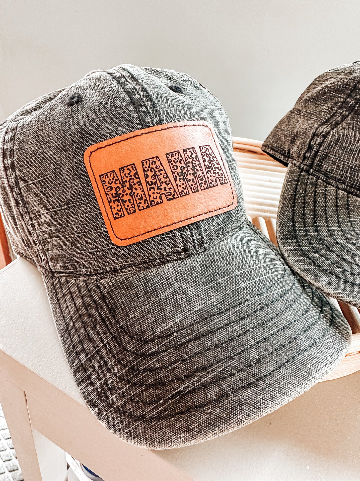 MAMA Ballcap Leather Patch Hats
