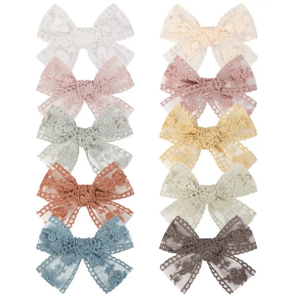 Lace Bow Clips