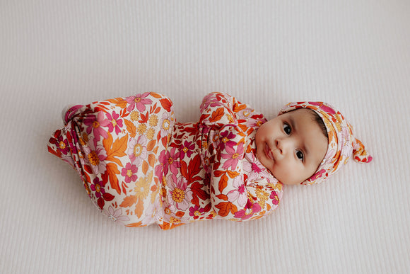 Newborn Gown + Hat or Headband || wild child floral