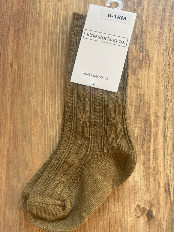 Little Stocking Knee High Socks - olive