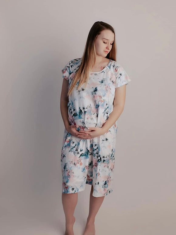 Mama Maternity Gown || watercolor floral