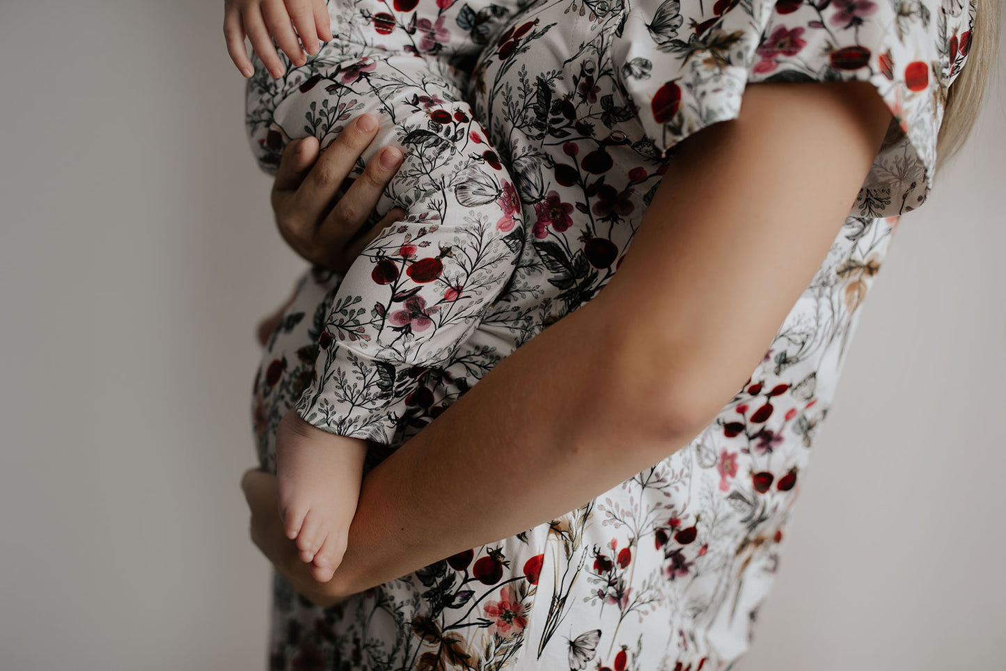 Mama Maternity Gown || Berry Floral