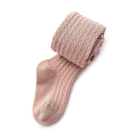 NEW Fall Cable Tights - dusty pink