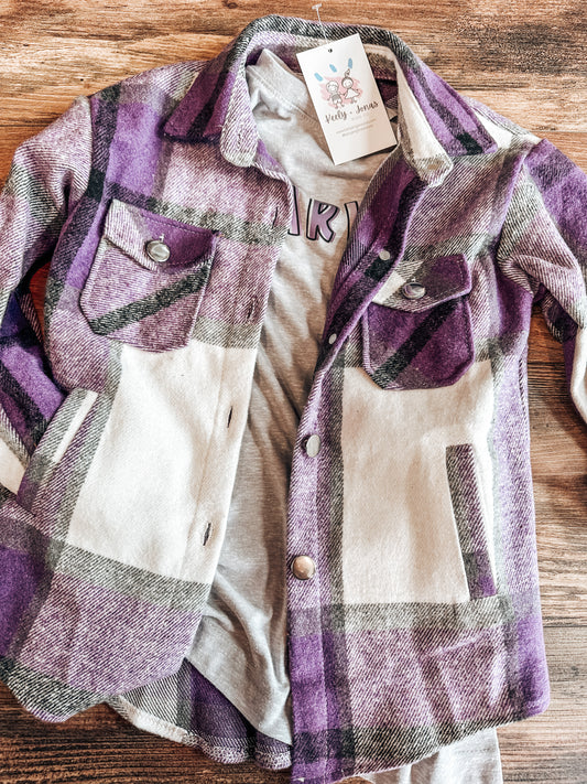 Purple Plaid Flannel Shacket