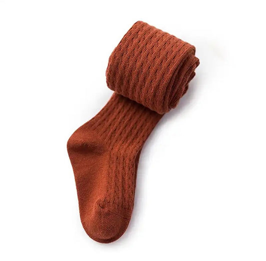 NEW Fall Cable Tights - rust