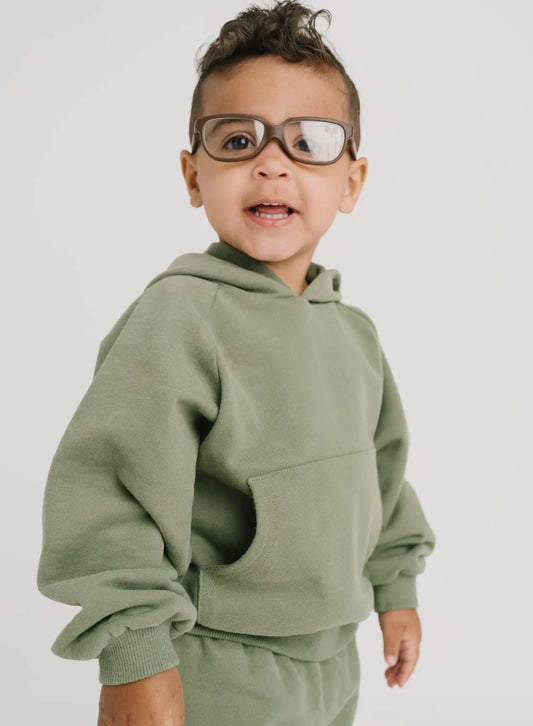 Hooded Cargo Sweat Set - forest