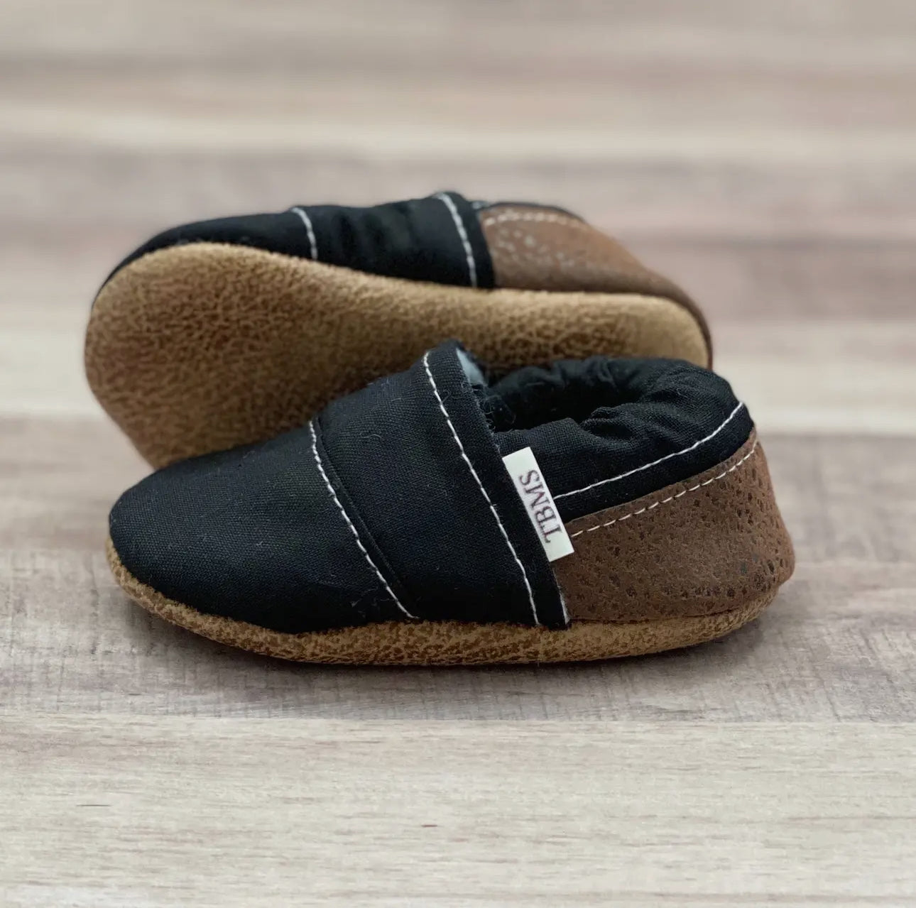 Trendy Baby Black + Brown Classic Moccs