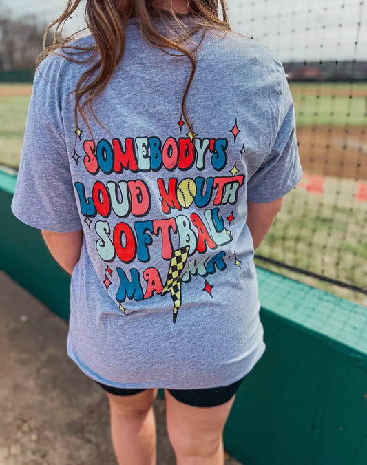 Loud Mouth Softball Mama Tee