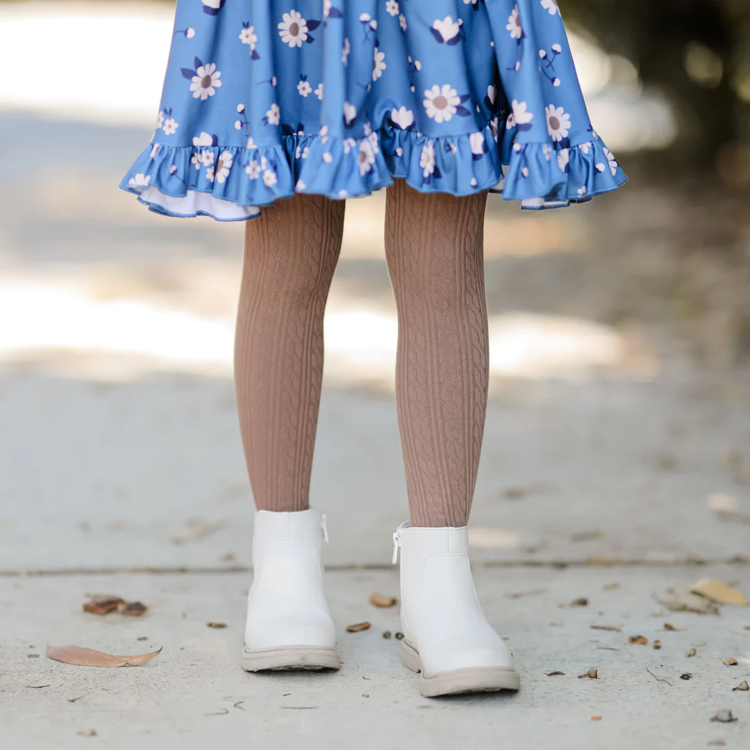 Little Stocking FOOTED Tights - mocha