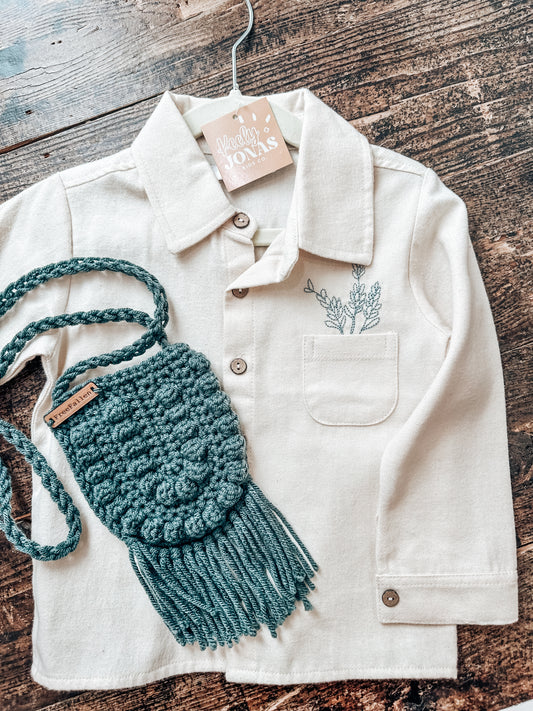 Embroidered Pocket Button Up
