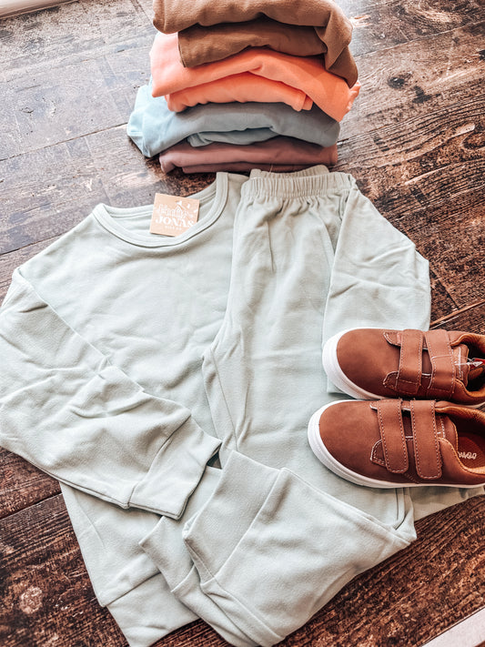 So Comfy, So Cozy Lounge Set - sage green