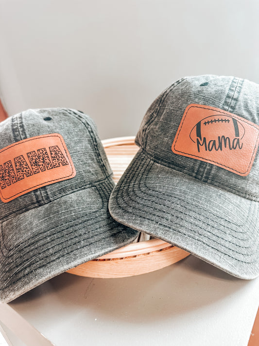 MAMA Ballcap Leather Patch Hats