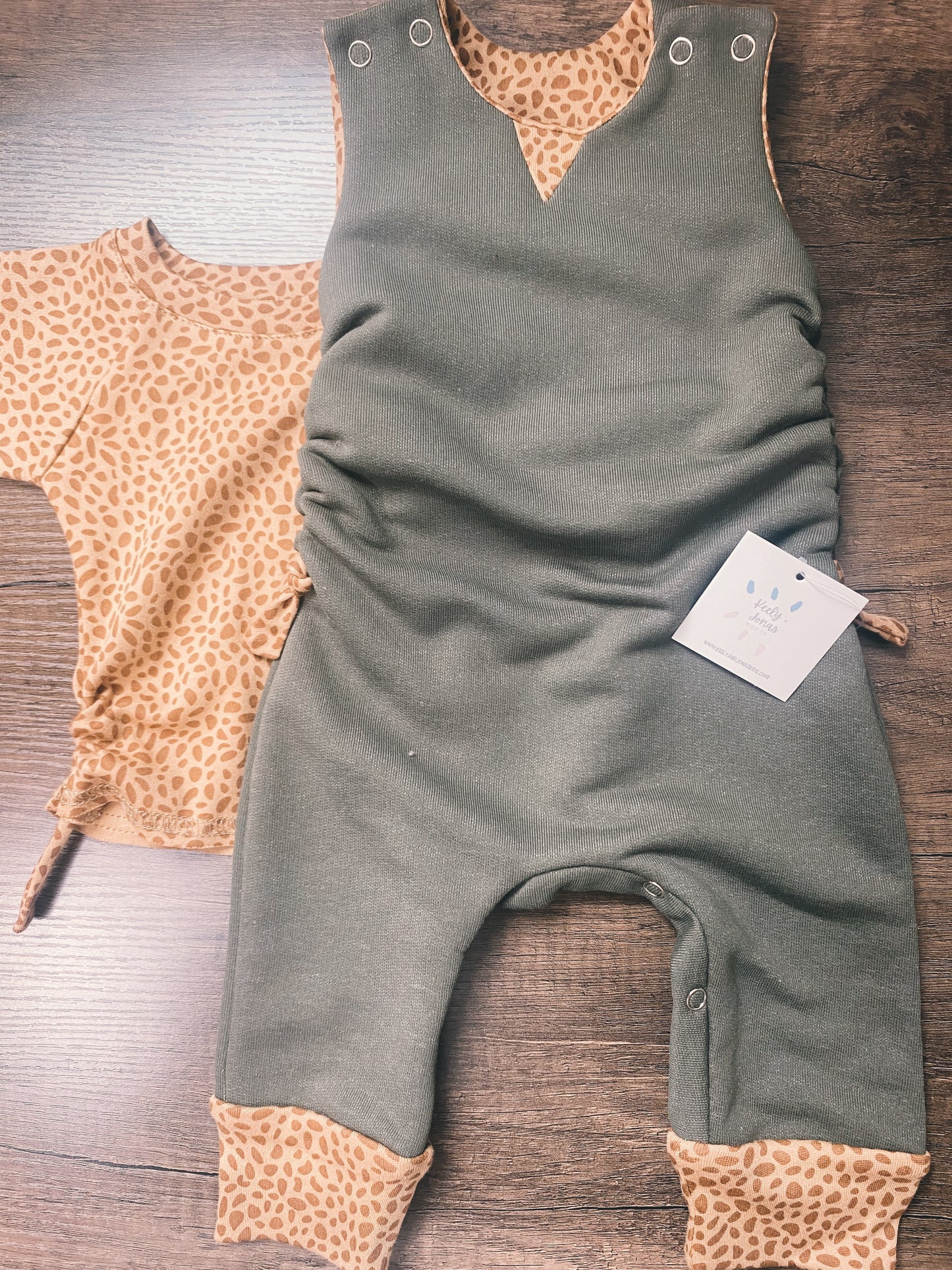 Green Animal Print Romper