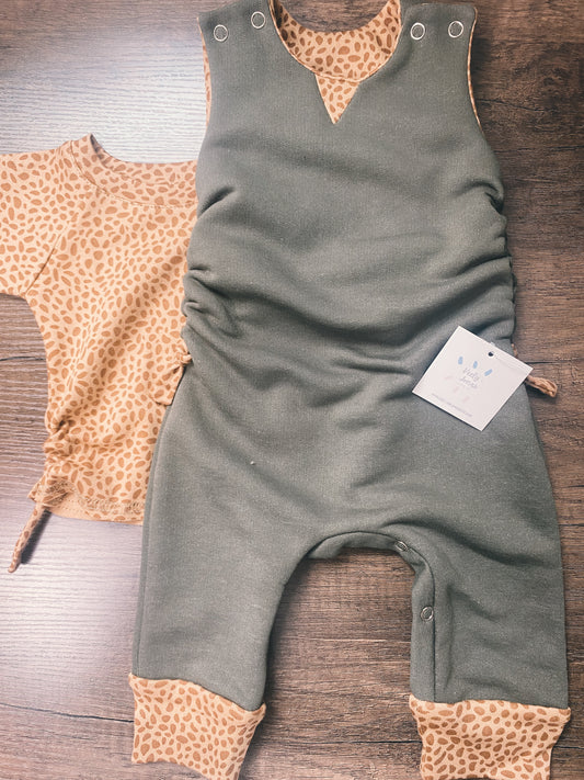 Green Animal Print Romper
