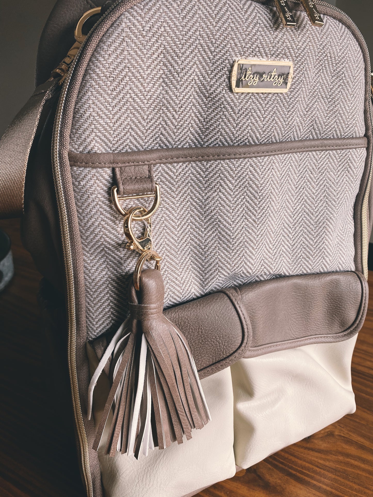 Vanilla Latte Boss Backpack Diaper Bag by Itzy Ritzy
