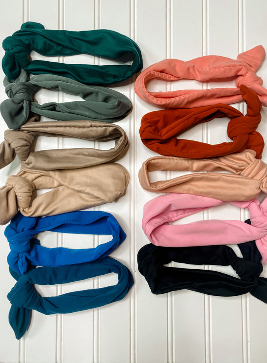 Soft + Solid Adjustable Knot Bow Headband at