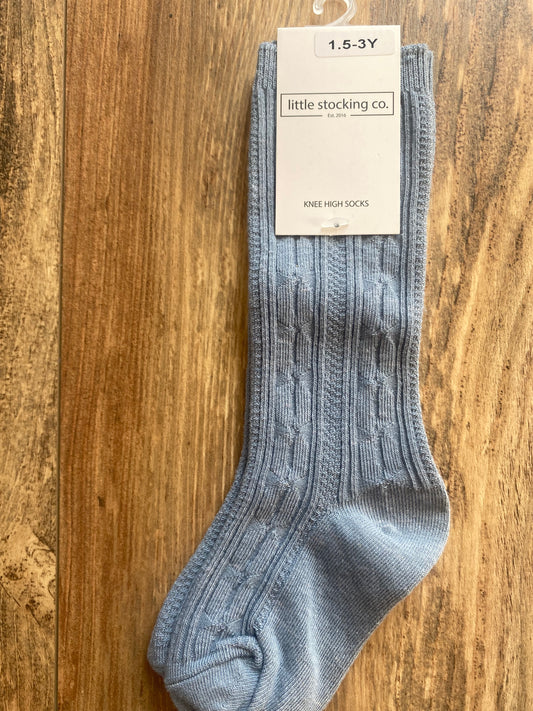 Little Stocking Knee High Socks - steel blue