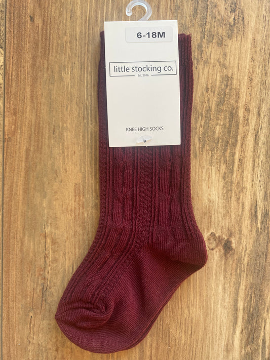 Little Stocking Knee High Socks - wine