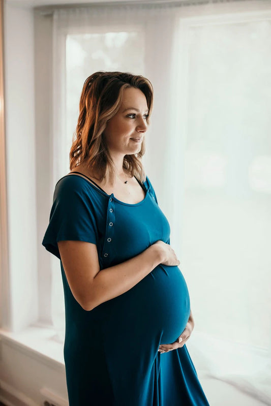 Mama Maternity Gown || blue